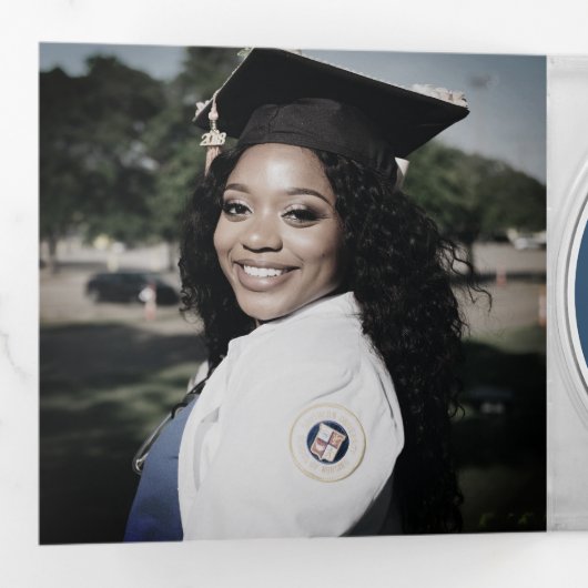 Muziek CD Album Hoesje Boekje Blauw Afstuderen Drieluik Aankondiging (Binnenzijde eerst)