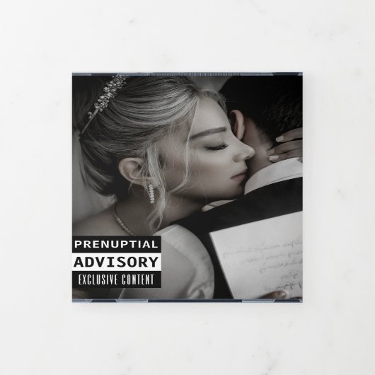 Muziek CD Album Hoesje Boekje Zwart Wedding Progra Drieluik Uitnodiging (Cover)