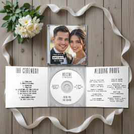 Muziek CD Album Hoesje Booklet White Wedding Progr Drieluik Uitnodiging