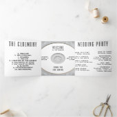 Muziek CD Album Hoesje Booklet White Wedding Progr Drieluik Uitnodiging (Binnen)