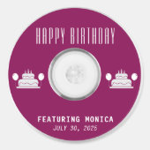 Muziek-cd Happy Birthday Party Ronde Sticker (Voorkant)