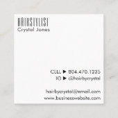 Muziek CD Hoesje Album Hoesje Haarstylist Vierkante Visitekaartje (Achterkant)