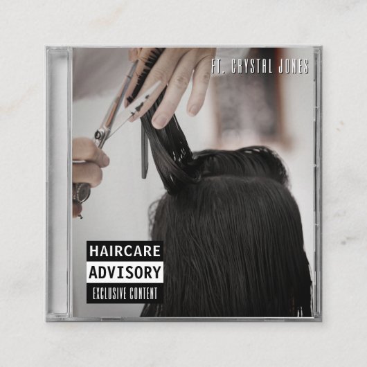 Muziek CD Hoesje Album Hoesje Haarstylist Vierkante Visitekaartje (Voorkant)