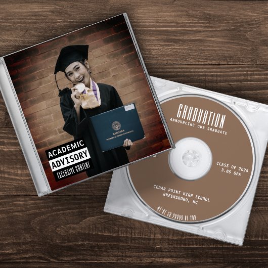 Muziek CD Hoesje Album Hoesje Red Afstuderen Aankondiging