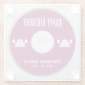 Muziek CD Hoesje Album Hoesje Verjaardagsfeest Glazen Onderzetter (Achterkant)