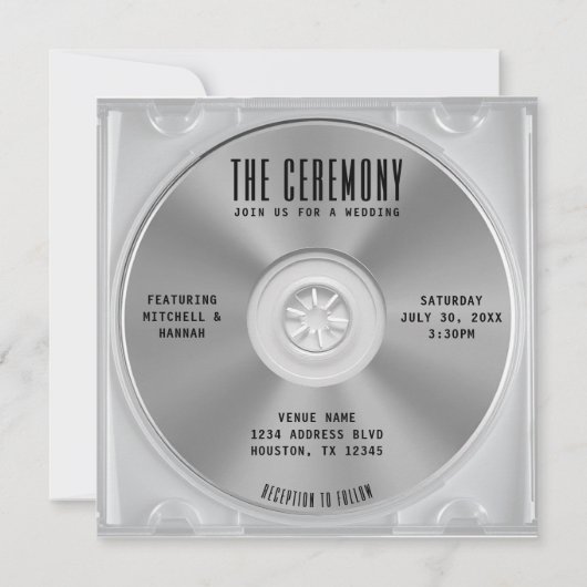 Muziek CD Hoesje Album Hoesje Wedding Kaart (Achterkant)