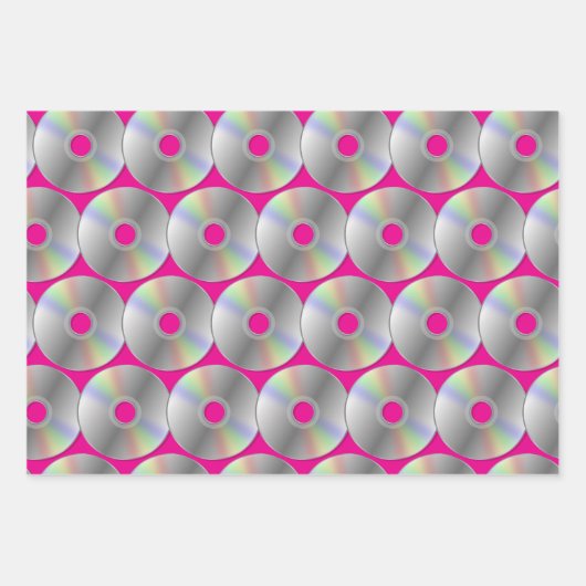 Muziek CD Patroon Wrapping Paper Sheets (Voorkant)