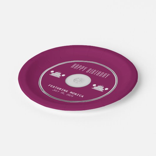 Muziek CD verjaardagsfeestje Papieren Bordje (Gekanteld)