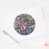 Muziek Cello Rainbow Waterverf Illustratie Ronde Sticker (Envelop)