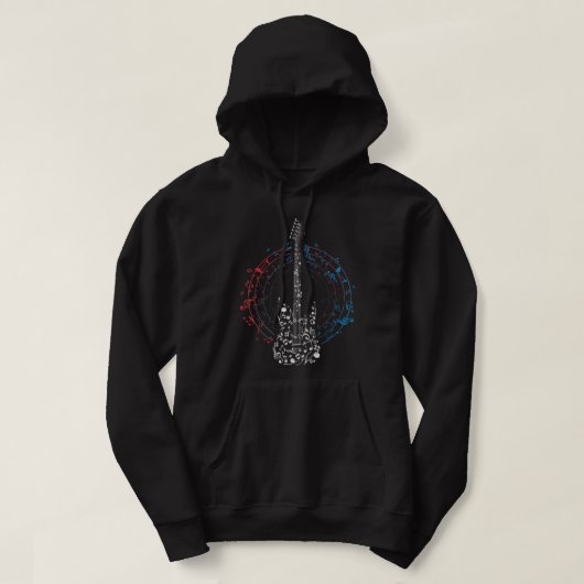 Muziek Circle Clef Muzieknoten Guitarist Gift Idee Hoodie (Design voorkant)