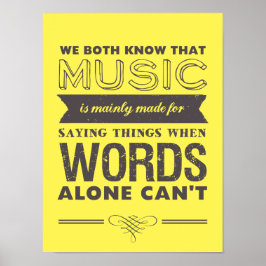Muziek citeert Typografie Poster Muziek spreekt