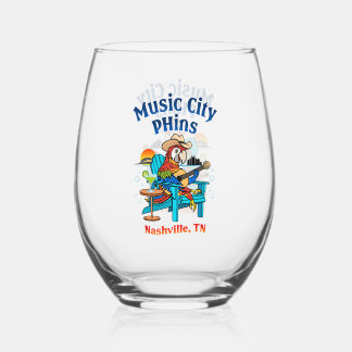 Muziek City Phins Wijnglas Zonder Voet