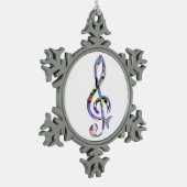 Muziek Clef G Tin Sneeuwvlok Ornament (Links)