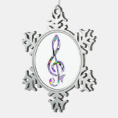 Muziek Clef G Tin Sneeuwvlok Ornament (Rechts)