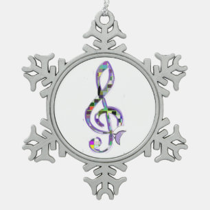 Muziek Clef G Tin Sneeuwvlok Ornament