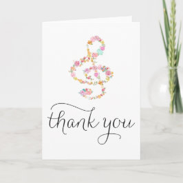 Muziek Clef Hand Lettered Dank u Bedankkaart