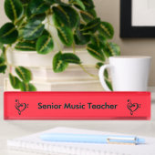 Muziek Clef Heart Red Naambordje