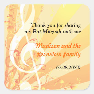 Muziek Clefs Bat Mitzvah Sticker
