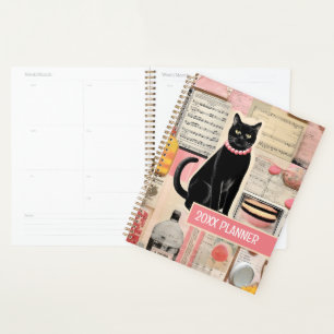 Muziek collage kat met gebak planner