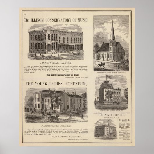 Muziek Conservatorium, school, kerk Poster (Voorkant)