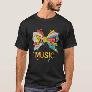 Muziek Coquette Schattige Bow Muzieknoten Treble C T-shirt