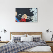 Muziek daagt de duisternis uit canvas afdruk (Insitu (Slaapkamer))