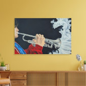 Muziek daagt de duisternis uit canvas afdruk (Insitu (Woonkamer))