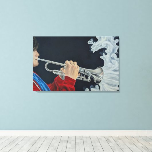 Muziek daagt de duisternis uit canvas afdruk (Insitu (Houten vloer))