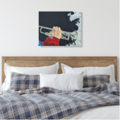 Muziek daagt de duisternis uit canvas afdruk (Insitu (Slaapkamer))