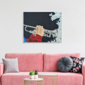 Muziek daagt de duisternis uit canvas afdruk (Insitu (Woonkamer))