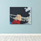 Muziek daagt de duisternis uit canvas afdruk (Insitu (Houten vloer))