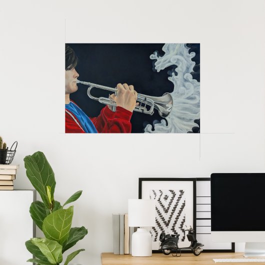 Muziek daagt de duisternis uit poster (Thuiskantoor)