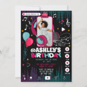 Muziek Dance Party Foto Verjaardag Uitnodiging (Voorkant)