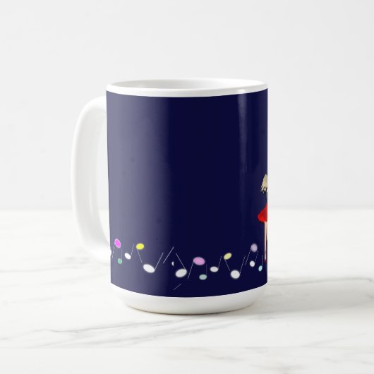 muziek, dans, romantisch koffiemok (Voorkant links)