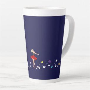 muziek, dans, romantisch latte mok