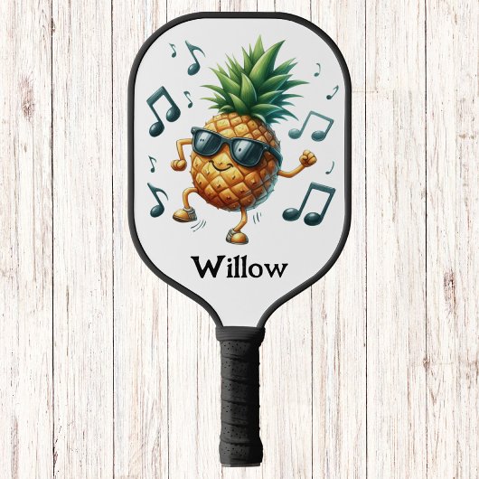 Muziek Dansen Groovy Pineapple Monogram Pickleball Paddle