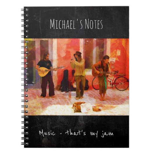 Muziek Dat is mijn jam - Schilderen van straatmuzi Notitieboek (Voorkant)