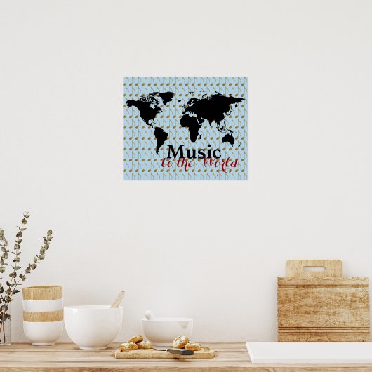 muziek de wereld poster (Keuken)