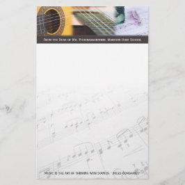 Muziek denkt na met gitaar briefpapier