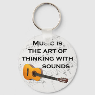 Muziek denkt na met gitaar sleutelhanger