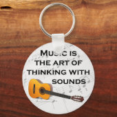 Muziek denkt na met gitaar sleutelhanger (Voorkant)