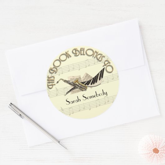 Muziek Design Bookplate Stickers (Envelop)