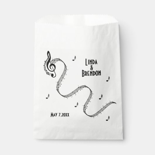 Muziek Design Event / Bruiloft Kalligrafie Bedankzakje (Voorkant)