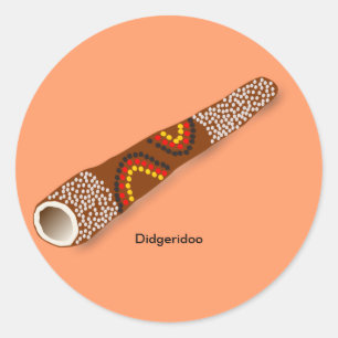 MUZIEK: Didgeridoek Ronde Sticker