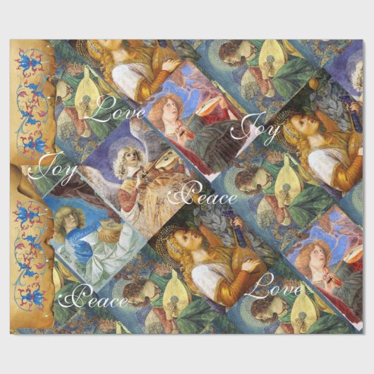 MUZIEK DIE CHRISTMAS ANGELS MAAKT, JOY PEACE LIVE CADEAUPAPIER (Vlak)