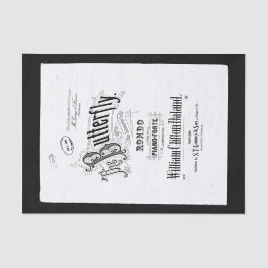  muziek die de vlinder schetst tissuepapier (Voorkant)