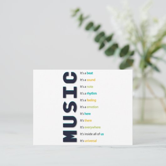 muziek die het is ..... briefkaart (Staand voorkant)
