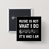 Muziek die ik ben vierkante button 5,1 cm (Voorkant /achterkant)