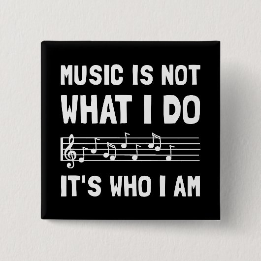 Muziek die ik ben vierkante button 5,1 cm (Voorkant)