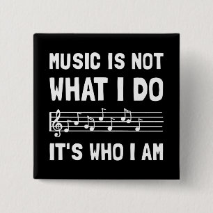 Muziek die ik ben vierkante button 5,1 cm